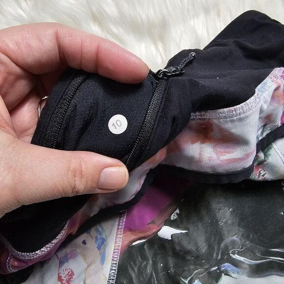 Lululemon Run: Speed Short, 4-Way Stretch, Size 12 - Pigment Wave Multi, Black - Picture 11 of 12